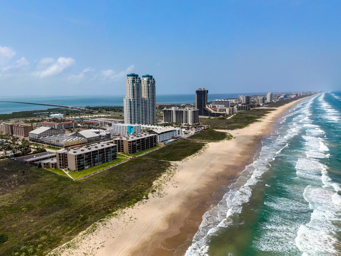 Aerial view of South Padre Island, Texas