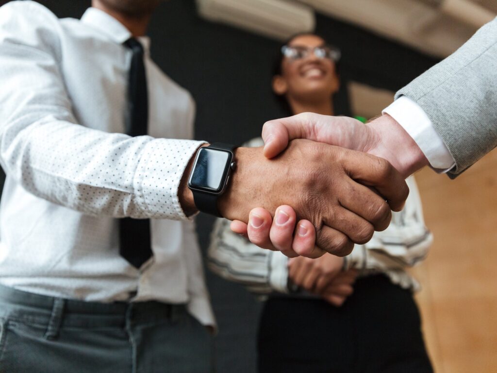 Cropped photo of handshake