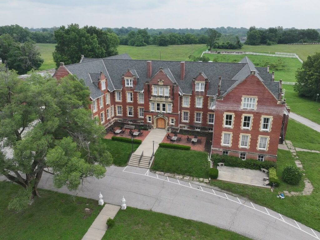 An aerial view of the beautiful Belvoir Winery property.