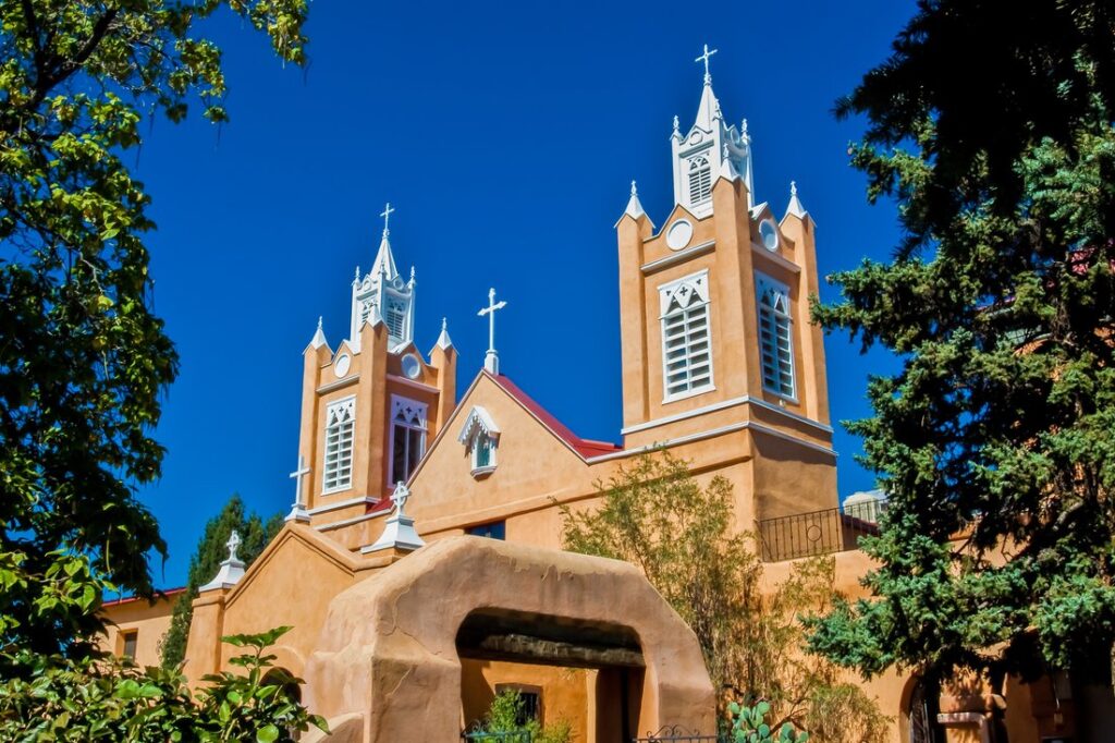 San Felipe de Neri Catholic Church, Old Town Plaza, Albuquerque, New Mexico.