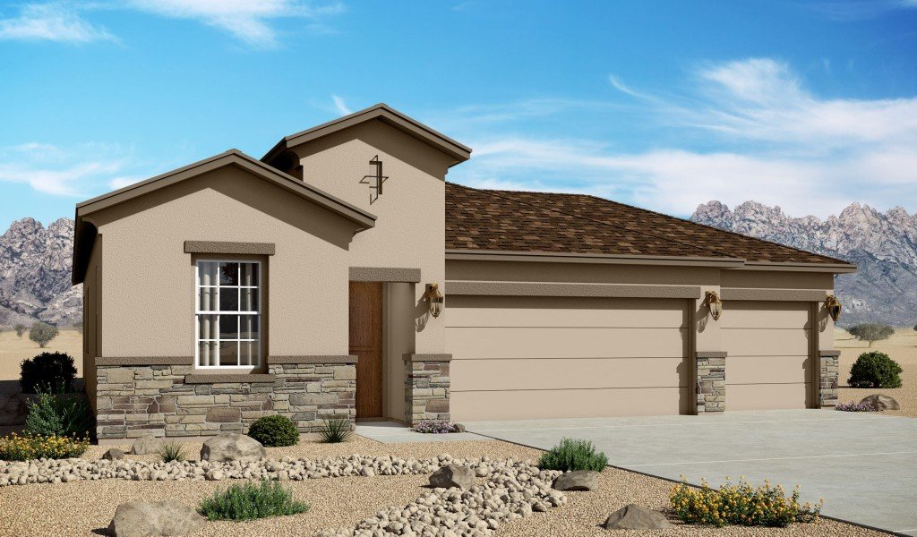 Mountain Hawk 1752 3 Car Garage Tuscan Elevation