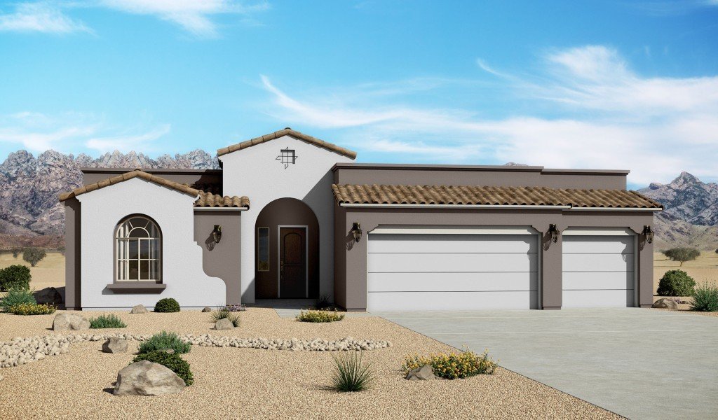 Red Hawk Estates 2144 Spanish Elevation 3 Car Garage