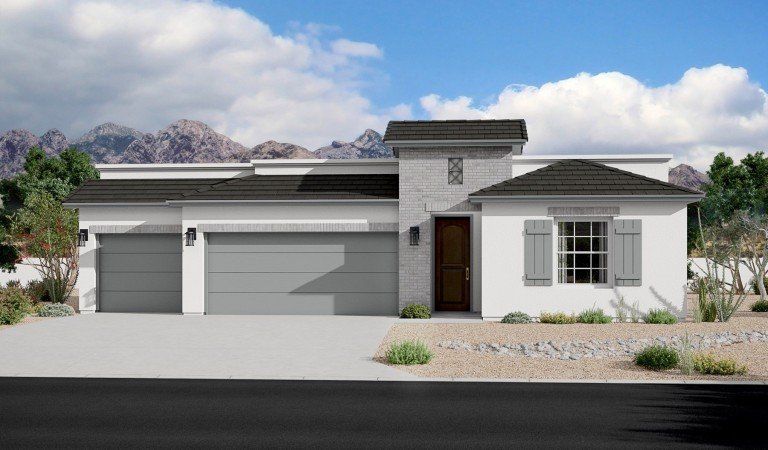 Garden Park 3 1863 Andalusian Elevation 3 Car Garage