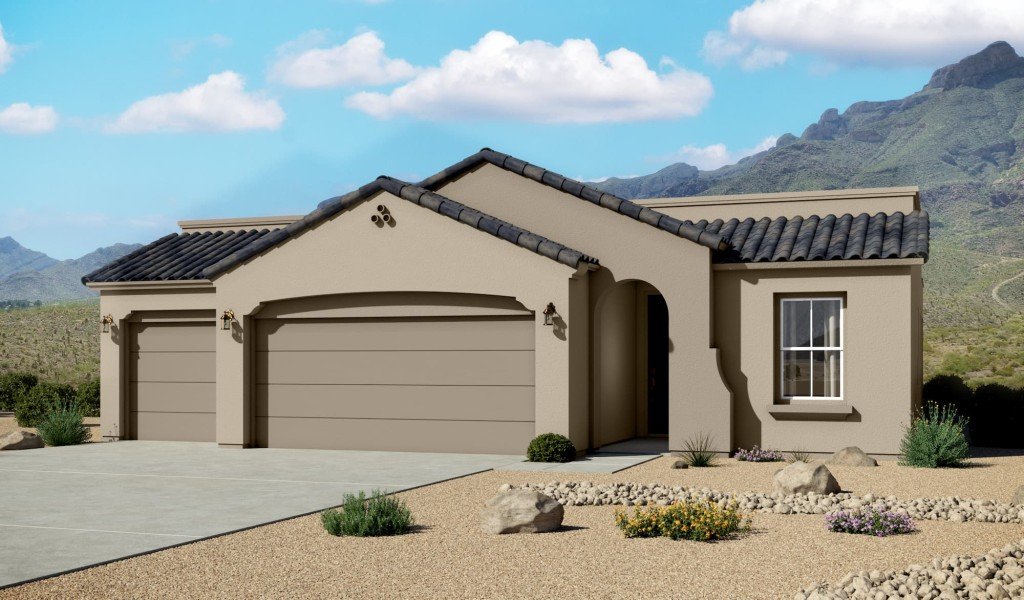 Spanish Elevation - 3 Car Garage