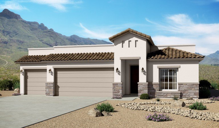 Painted Desert 1473 Tuscan Elevation 3 Car Garage
