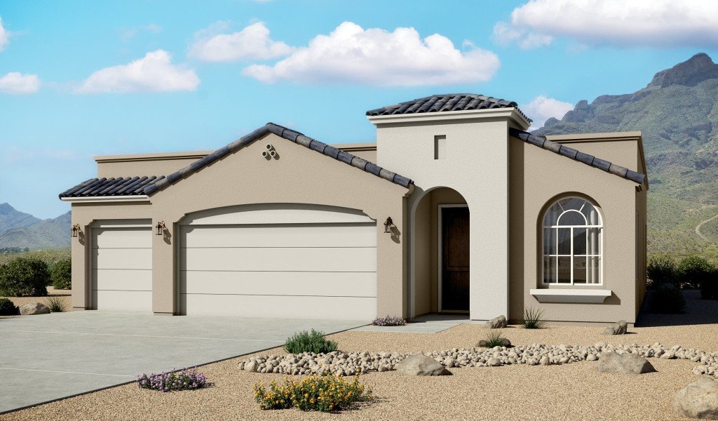 Painted Desert 1649 Spanish Elevation 3 Car Garage