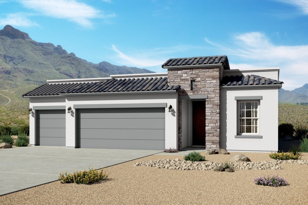 Painted Desert 1649 Tuscan Elevation 3 Car Garage
