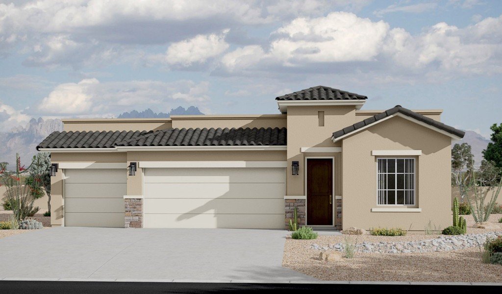 Trail 2 1907 Tuscan Elevation 3 Car Garage