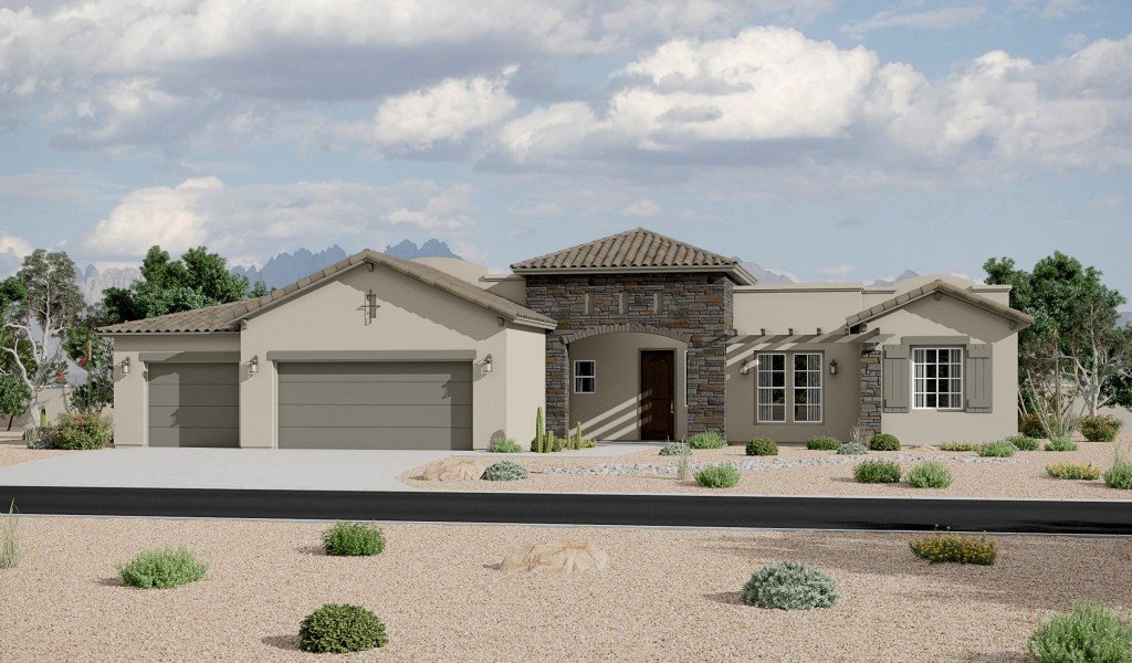 Red Hawk Estates 2088 Tuscan 3 Car Rendering