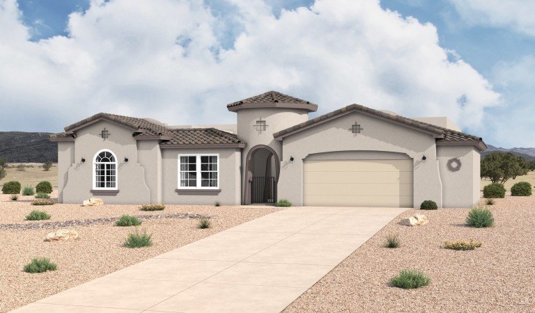 Lomas Encantadas 2529 Spanish Colonial Elevation Garage Ext Option