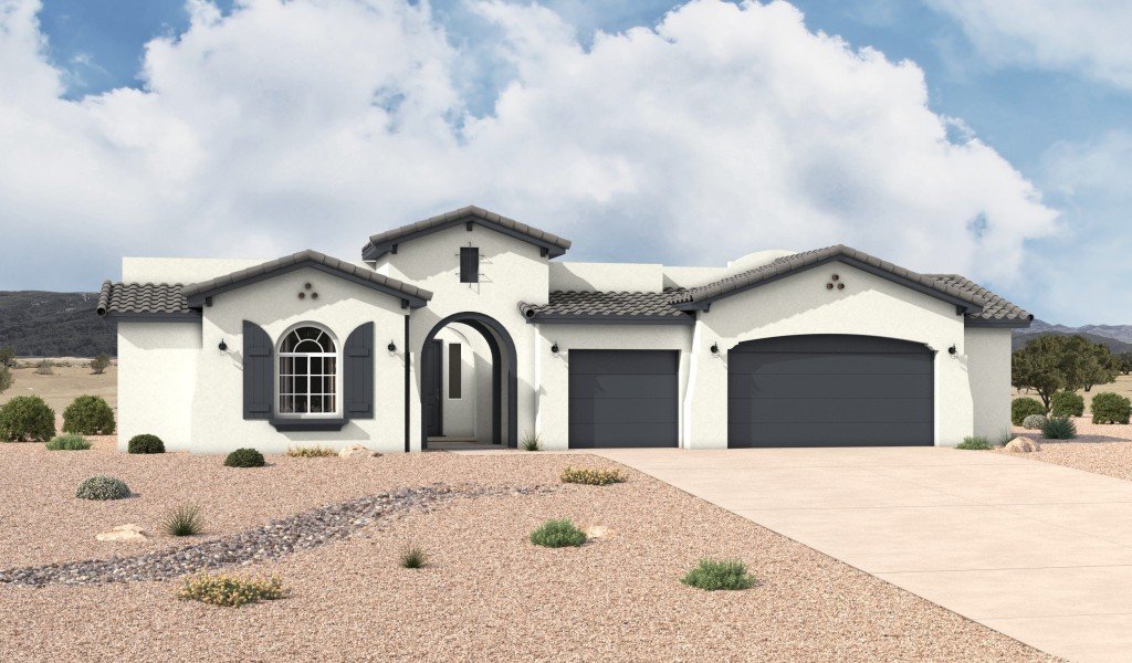 Lomas Encantadas 3012 Spanish Colonial Elevation Garage Ext Option